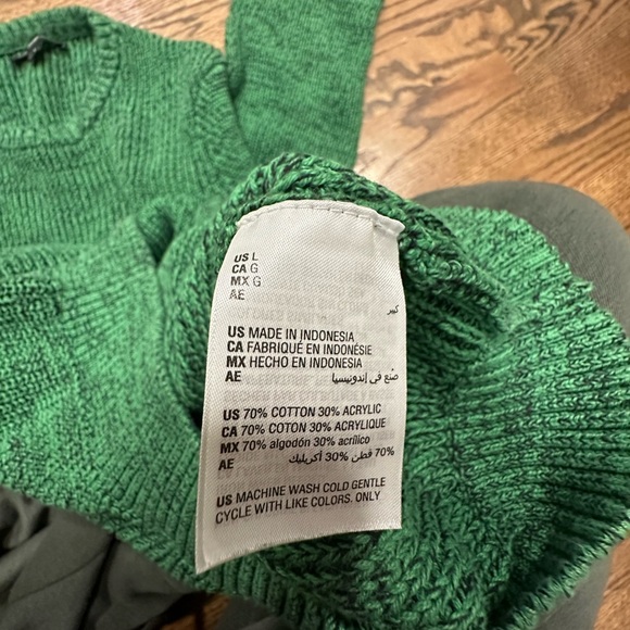 Mens Size L crew neck Sweater Green Inc International Concepts - Picture 9 of 10